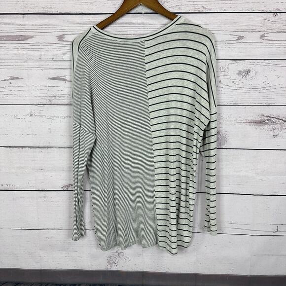 Cabi 3806 Pivot Tee Womens Small Gray Black Striped Boxy Stretch Oversized - Picture 5 of 16